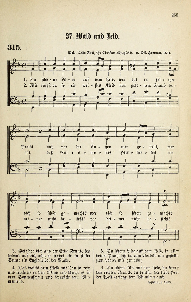 Deutsches Liederbuch: Sammlung von Chorälen und Liedern für Schule und Haus page 265