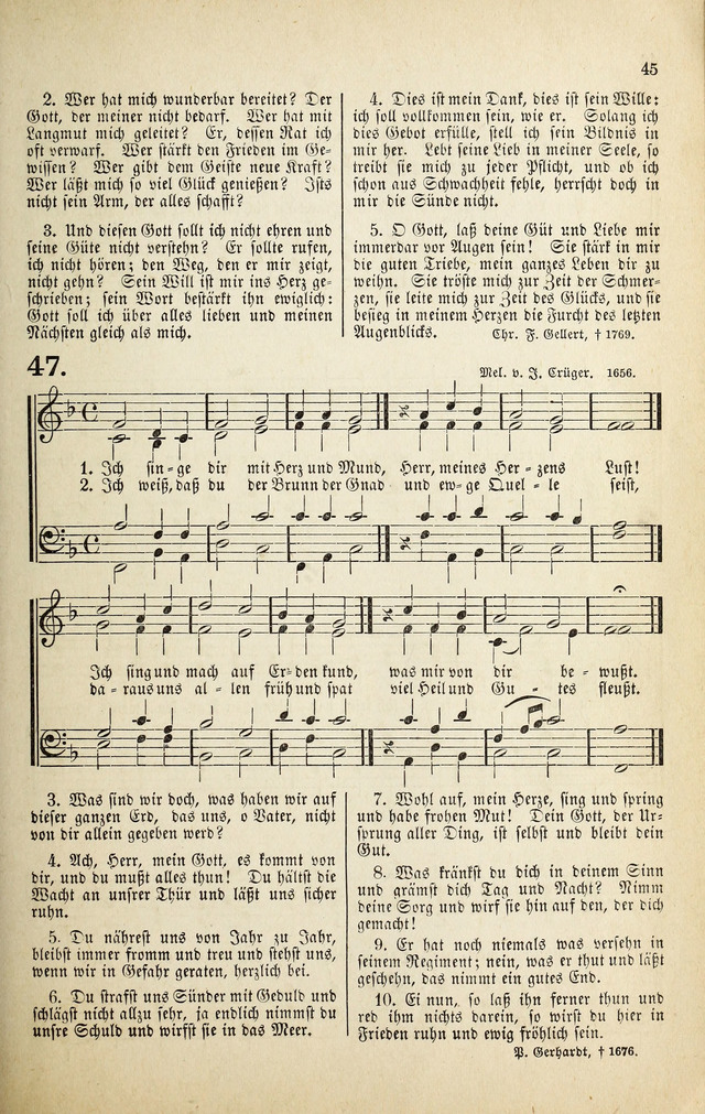 Deutsches Liederbuch: Sammlung von Chorälen und Liedern für Schule und Haus page 45