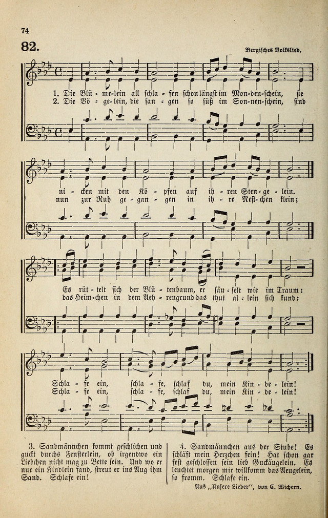 Deutsches Liederbuch: Sammlung von Chorälen und Liedern für Schule und Haus page 74
