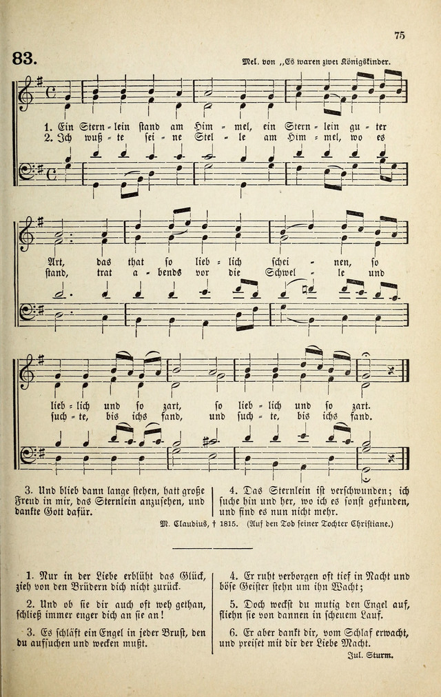 Deutsches Liederbuch: Sammlung von Chorälen und Liedern für Schule und Haus page 75