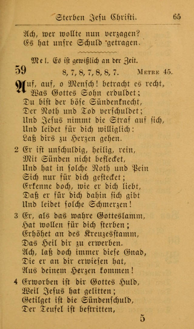 Die allgemeine Lieder-Sammlung zum privat und öffentlichen Gottes-Dienst: mit fleiß zusammengetragen (2nd Aufl.) page 65