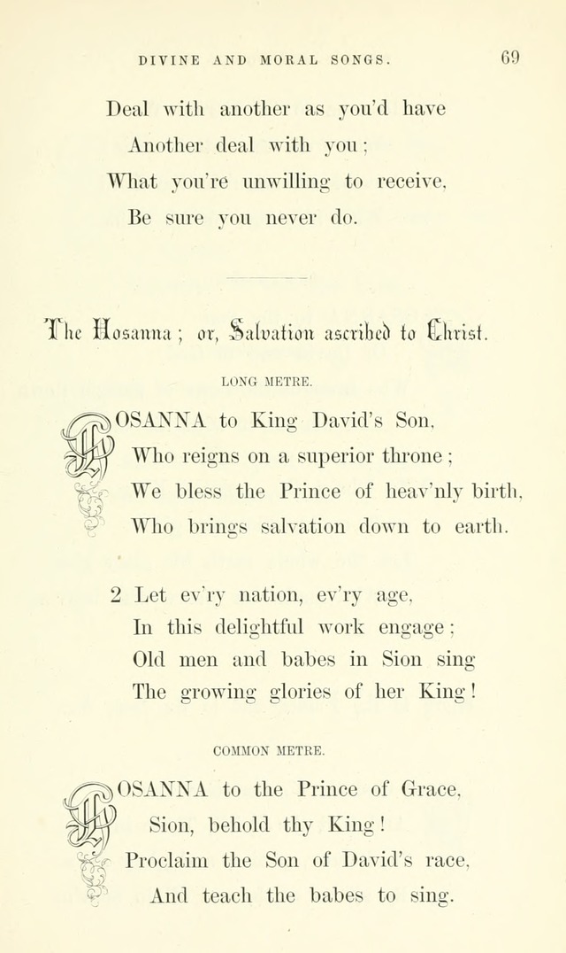 Divine and Moral Songs: attempted in easy language for the use of children with some additional composures page 73
