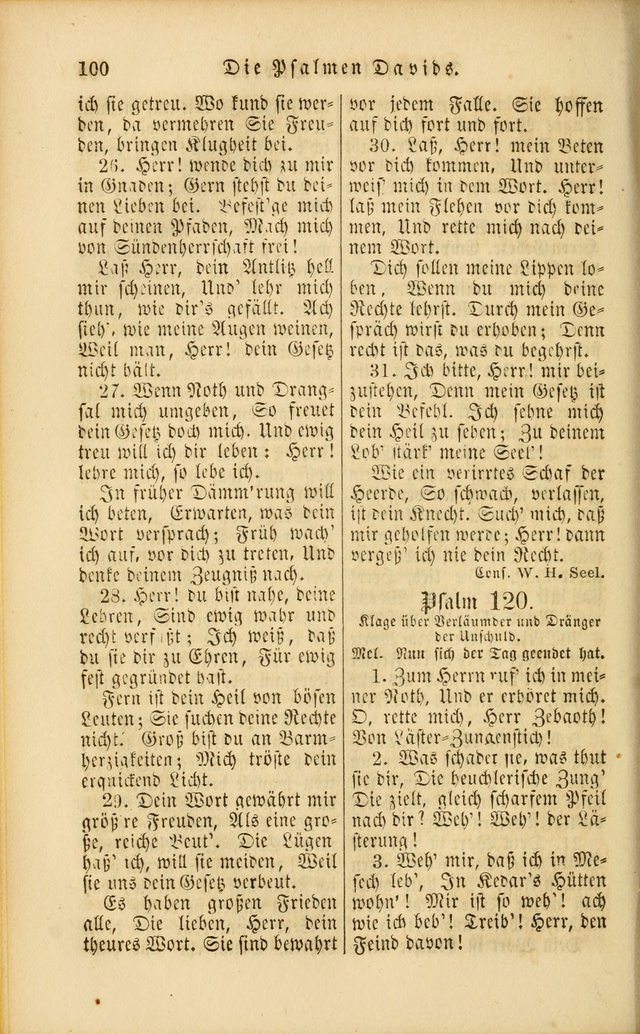 Die Psalmen Davids: nebst einer Sammlung Geistlicher lieder für Oeffentlichen und Privat-Gottesdienst page 100