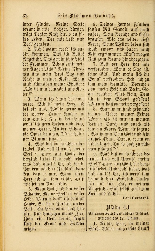 Die Psalmen Davids: nebst einer Sammlung Geistlicher lieder für Oeffentlichen und Privat-Gottesdienst page 32