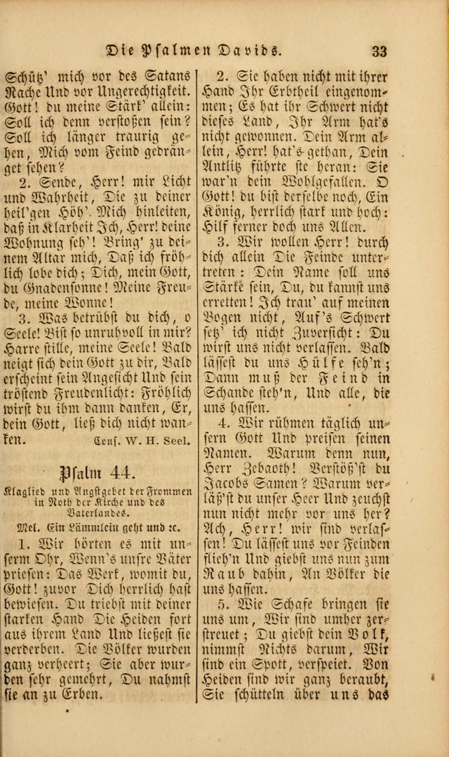 Die Psalmen Davids: nebst einer Sammlung Geistlicher lieder für Oeffentlichen und Privat-Gottesdienst page 33