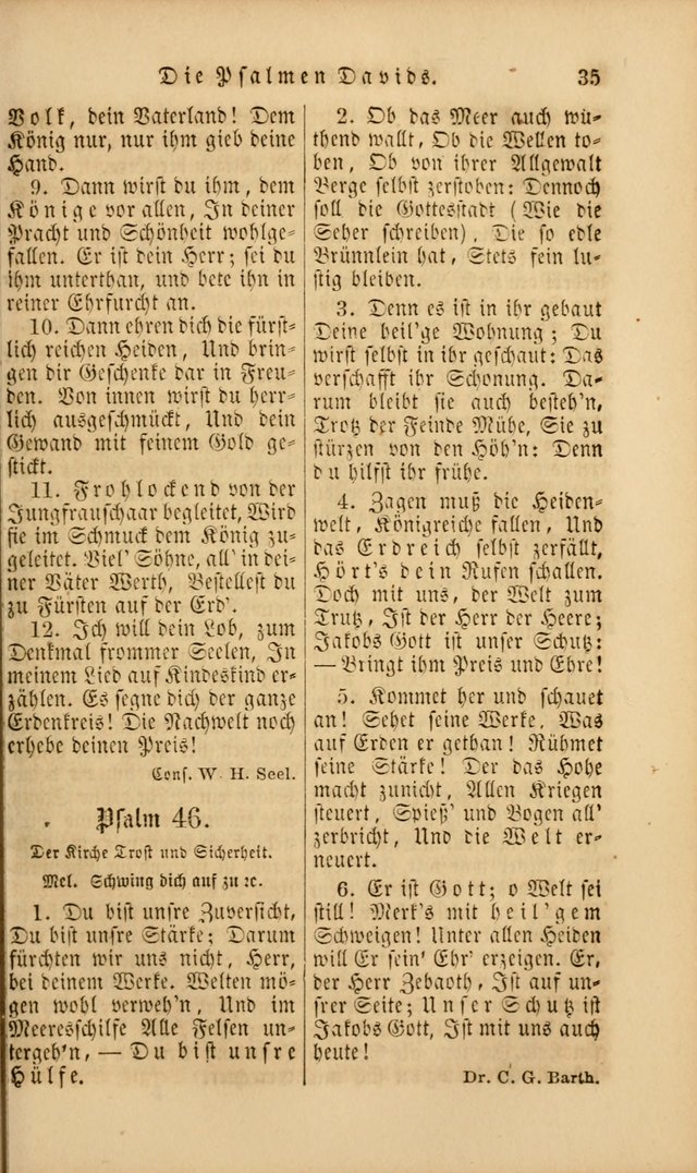Die Psalmen Davids: nebst einer Sammlung Geistlicher lieder für Oeffentlichen und Privat-Gottesdienst page 35