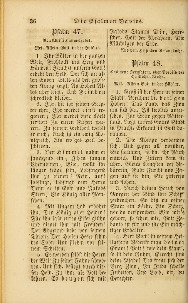 Die Psalmen Davids: nebst einer Sammlung Geistlicher lieder für Oeffentlichen und Privat-Gottesdienst page 36