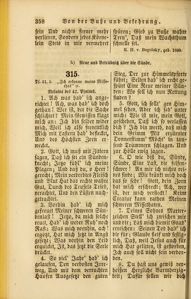Die Psalmen Davids: nebst einer Sammlung Geistlicher lieder für Oeffentlichen und Privat-Gottesdienst page 360