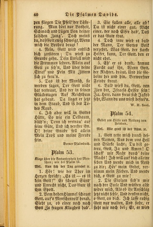 Die Psalmen Davids: nebst einer Sammlung Geistlicher lieder für Oeffentlichen und Privat-Gottesdienst page 40