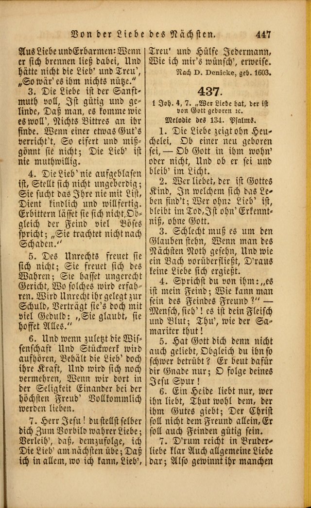 Die Psalmen Davids: nebst einer Sammlung Geistlicher lieder für Oeffentlichen und Privat-Gottesdienst page 449