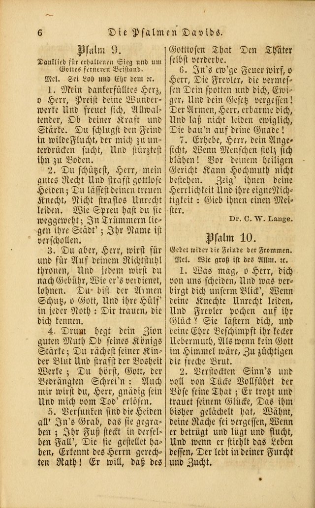 Die Psalmen Davids: nebst einer Sammlung Geistlicher lieder für Oeffentlichen und Privat-Gottesdienst page 6