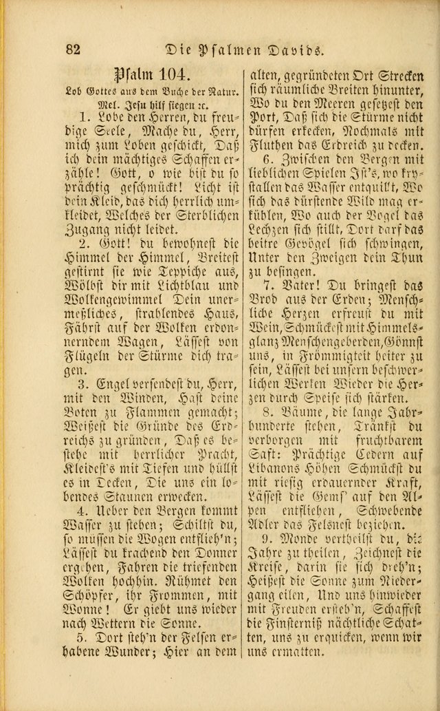 Die Psalmen Davids: nebst einer Sammlung Geistlicher lieder für Oeffentlichen und Privat-Gottesdienst page 82