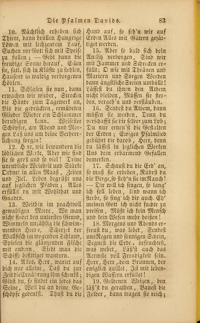 Die Psalmen Davids: nebst einer Sammlung Geistlicher lieder für Oeffentlichen und Privat-Gottesdienst page 83