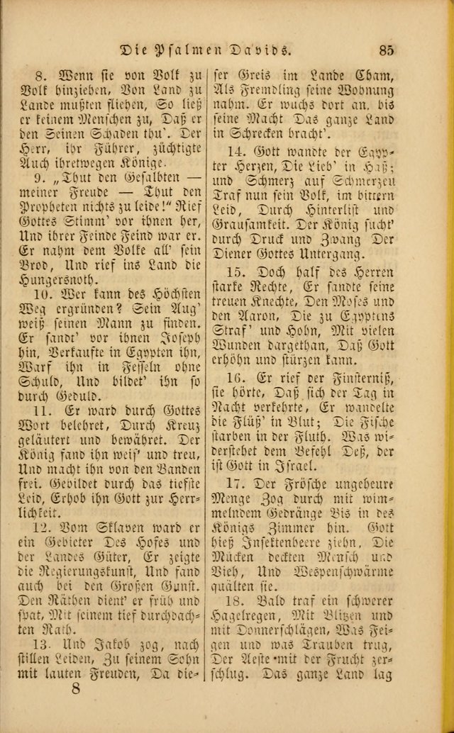 Die Psalmen Davids: nebst einer Sammlung Geistlicher lieder für Oeffentlichen und Privat-Gottesdienst page 85