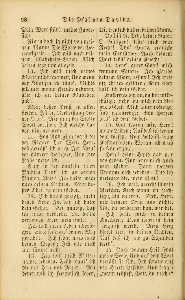 Die Psalmen Davids: nebst einer Sammlung Geistlicher lieder für Oeffentlichen und Privat-Gottesdienst page 98
