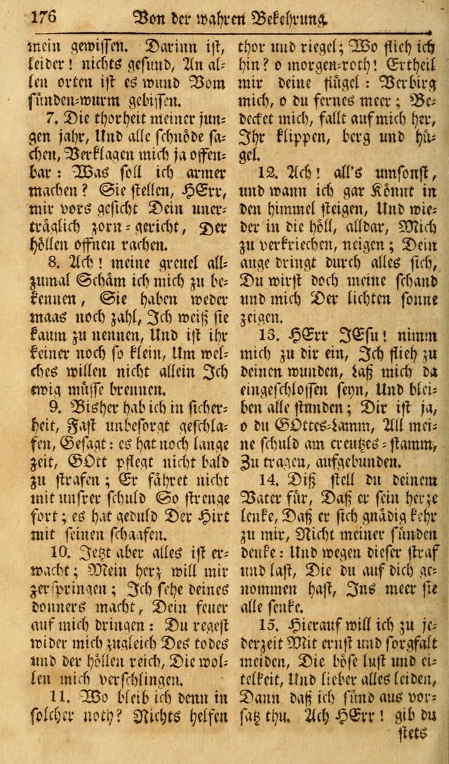 Das Geistliche Saitenspiel: oder, Eine Sammlung auserlesener, erbaulicher, geistreicher Lieder zum Gebrauch aller Gottliebenden Seelen, insonderheit für dei Gemeinen der Evangelischen... (1st Aufl.) page 176