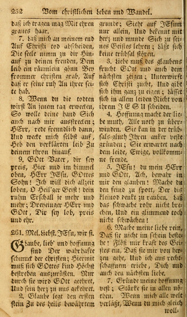 Das Geistliche Saitenspiel: oder, Eine Sammlung auserlesener, erbaulicher, geistreicher Lieder zum Gebrauch aller Gottliebenden Seelen, insonderheit für dei Gemeinen der Evangelischen... (1st Aufl.) page 232