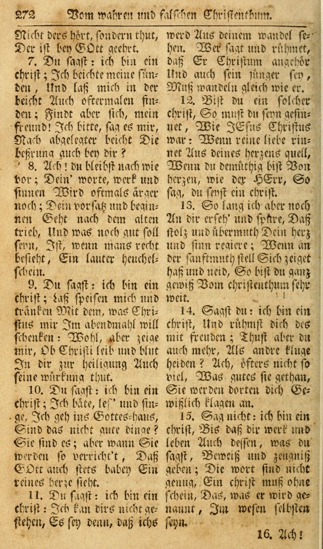 Das Geistliche Saitenspiel: oder, Eine Sammlung auserlesener, erbaulicher, geistreicher Lieder zum Gebrauch aller Gottliebenden Seelen, insonderheit für dei Gemeinen der Evangelischen... (1st Aufl.) page 272