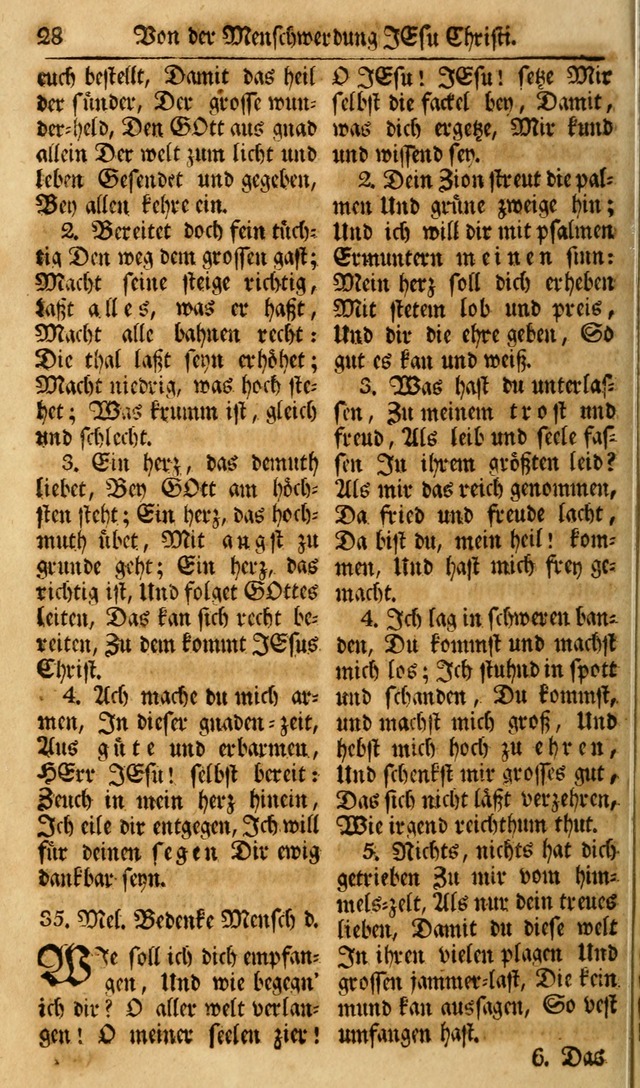Das Geistliche Saitenspiel: oder, Eine Sammlung auserlesener, erbaulicher, geistreicher Lieder zum Gebrauch aller Gottliebenden Seelen, insonderheit für dei Gemeinen der Evangelischen... (1st Aufl.) page 28