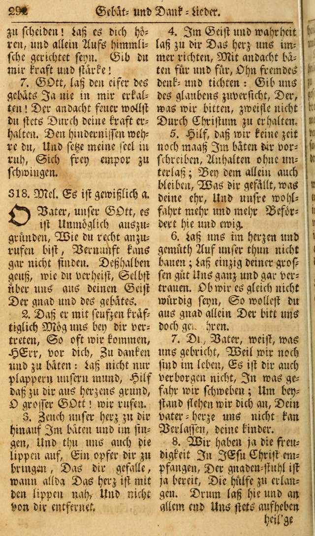 Das Geistliche Saitenspiel: oder, Eine Sammlung auserlesener, erbaulicher, geistreicher Lieder zum Gebrauch aller Gottliebenden Seelen, insonderheit für dei Gemeinen der Evangelischen... (1st Aufl.) page 292