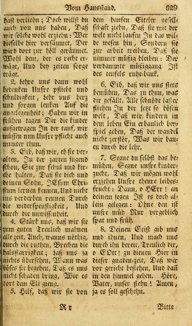 Das Geistliche Saitenspiel: oder, Eine Sammlung auserlesener, erbaulicher, geistreicher Lieder zum Gebrauch aller Gottliebenden Seelen, insonderheit für dei Gemeinen der Evangelischen... (1st Aufl.) page 329