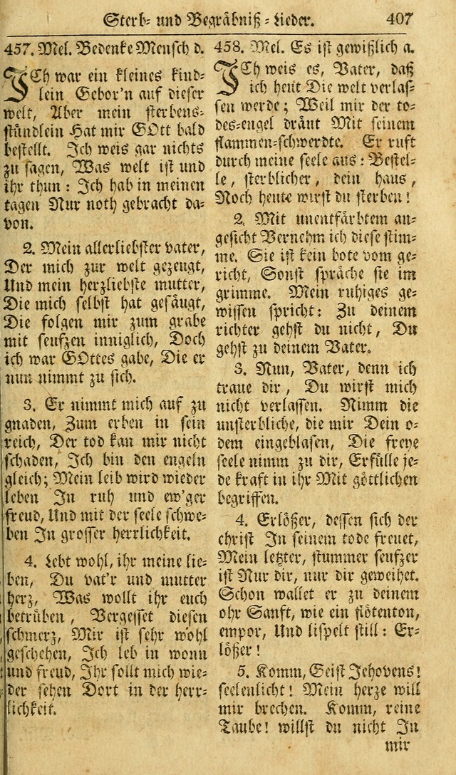Das Geistliche Saitenspiel: oder, Eine Sammlung auserlesener, erbaulicher, geistreicher Lieder zum Gebrauch aller Gottliebenden Seelen, insonderheit für dei Gemeinen der Evangelischen... (1st Aufl.) page 407