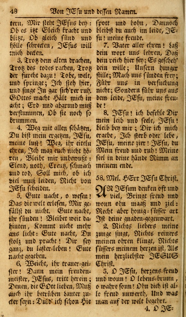 Das Geistliche Saitenspiel: oder, Eine Sammlung auserlesener, erbaulicher, geistreicher Lieder zum Gebrauch aller Gottliebenden Seelen, insonderheit für dei Gemeinen der Evangelischen... (1st Aufl.) page 48