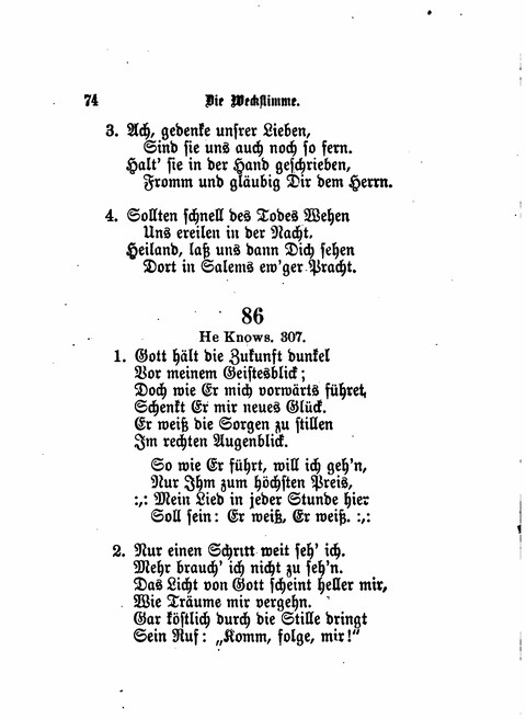 Die Weckstimme: Eine Sammlung geistlicher Lieder für jugendliche Sänger (8th ed.) page 72