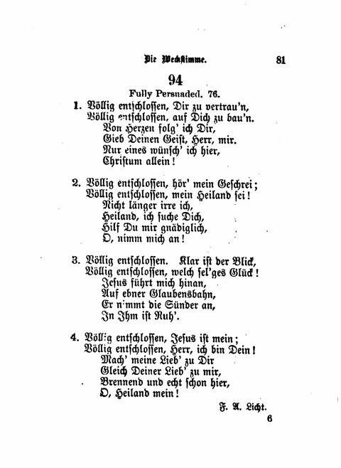 Die Weckstimme: Eine Sammlung geistlicher Lieder für jugendliche Sänger (8th ed.) page 79