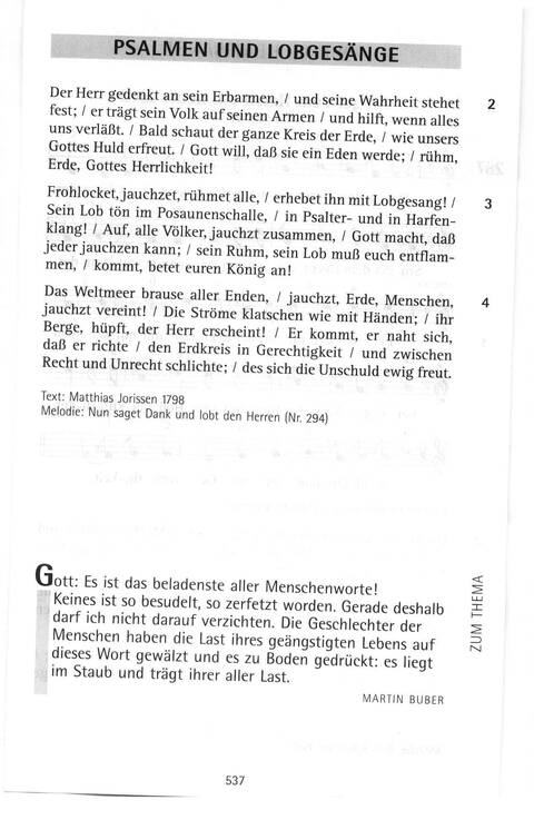 Evangelisches Gesangbuch (Bayern, Mitteldeutschland, Thüringen): Antwort finden in alten und neuen Liedern, in Worten zum Nachdenken und Beten page 504