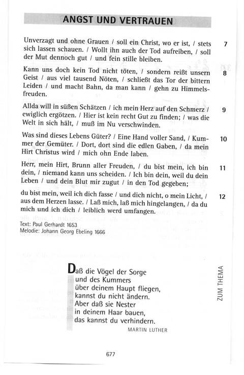 Evangelisches Gesangbuch (Bayern, Mitteldeutschland, Thüringen): Antwort finden in alten und neuen Liedern, in Worten zum Nachdenken und Beten page 643