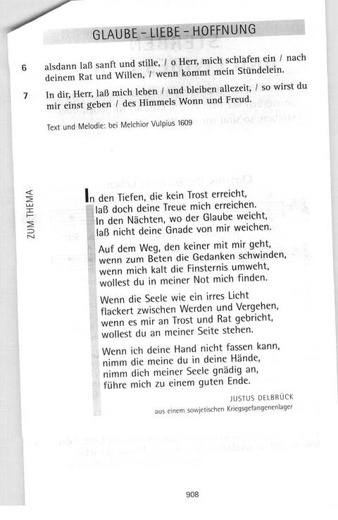 Evangelisches Gesangbuch (Bayern, Mitteldeutschland, Thüringen): Antwort finden in alten und neuen Liedern, in Worten zum Nachdenken und Beten page 873