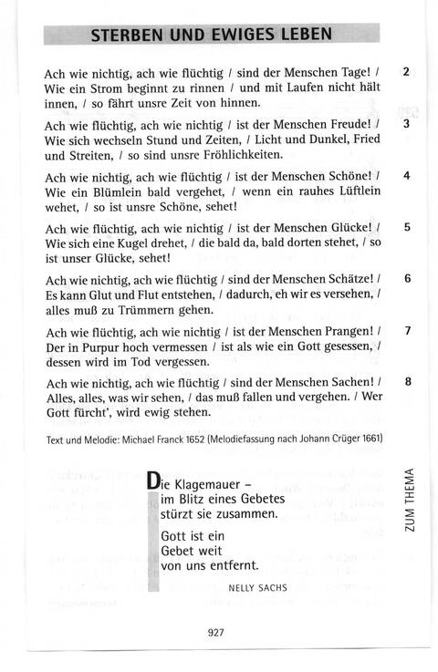 Evangelisches Gesangbuch (Bayern, Mitteldeutschland, Thüringen): Antwort finden in alten und neuen Liedern, in Worten zum Nachdenken und Beten page 892