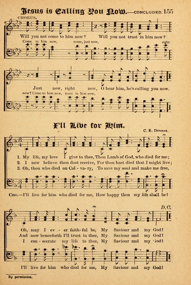 The Emory Hymnal: a collection of sacred hymns and music for use in public worship, Sunday-schools, social meetings and family worship page 153