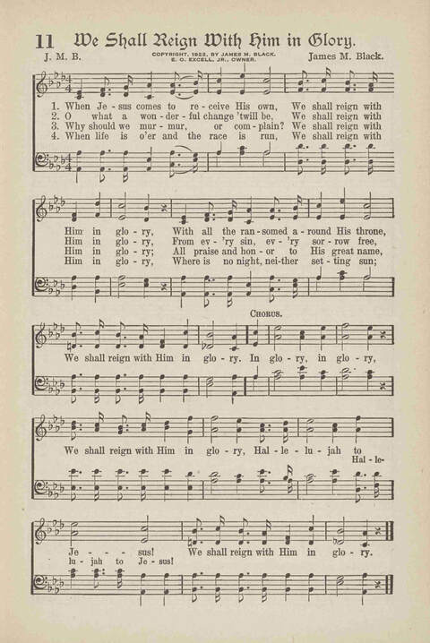The Excell Hymnal: for the church and Sunday school page 11