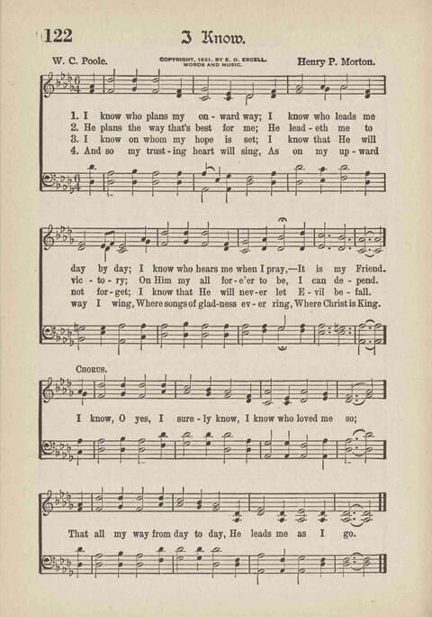 The Excell Hymnal: for the church and Sunday school page 122