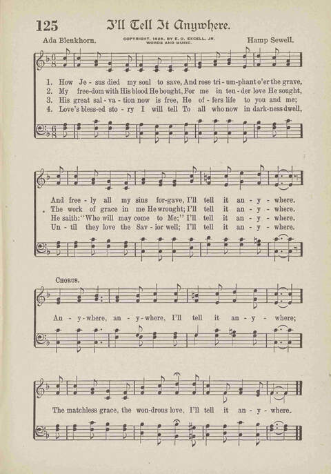 The Excell Hymnal: for the church and Sunday school page 125