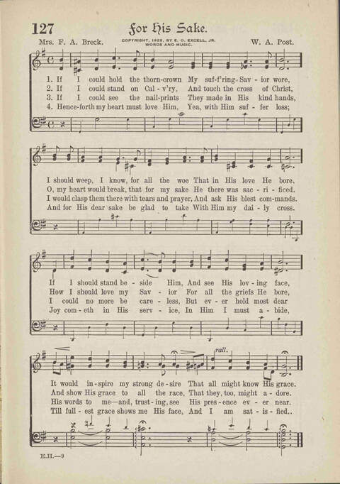 The Excell Hymnal: for the church and Sunday school page 127