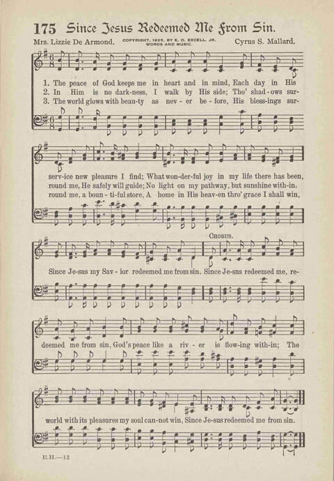 The Excell Hymnal: for the church and Sunday school page 175
