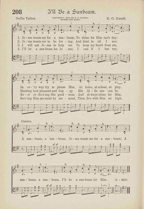 The Excell Hymnal: for the church and Sunday school page 208