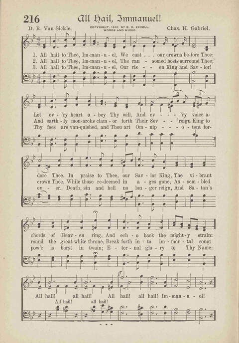 The Excell Hymnal: for the church and Sunday school page 216