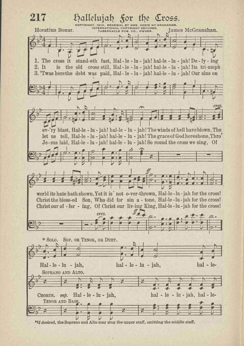 The Excell Hymnal: for the church and Sunday school page 218