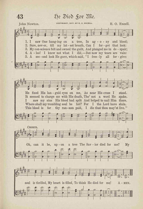 The Excell Hymnal: for the church and Sunday school page 43