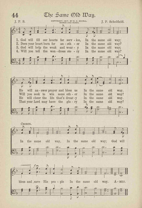 The Excell Hymnal: for the church and Sunday school page 44