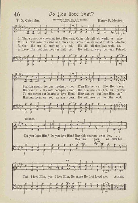 The Excell Hymnal: for the church and Sunday school page 46