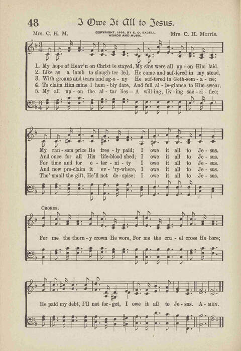 The Excell Hymnal: for the church and Sunday school page 48