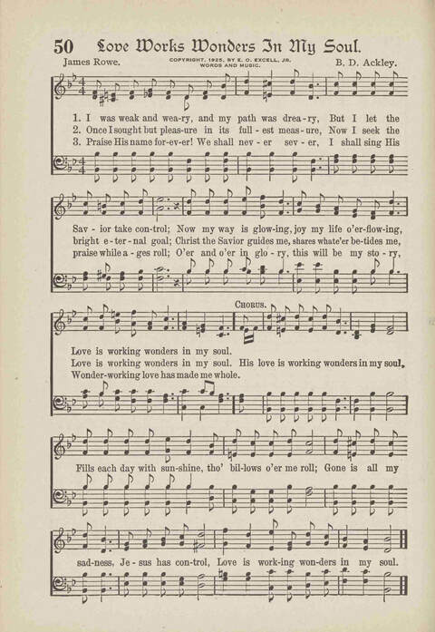 The Excell Hymnal: for the church and Sunday school page 50