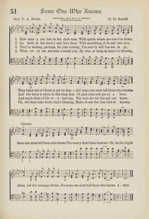 The Excell Hymnal: for the church and Sunday school page 51
