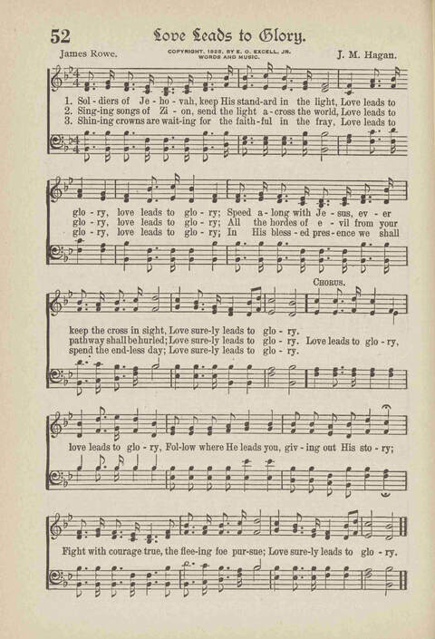 The Excell Hymnal: for the church and Sunday school page 52