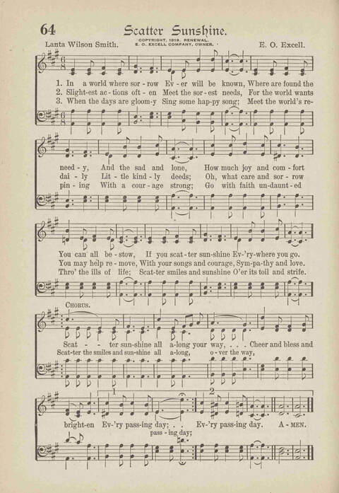The Excell Hymnal: for the church and Sunday school page 64